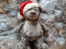 Load image into Gallery viewer, Personalised Grey Santa Christmas Bear