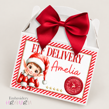 Load image into Gallery viewer, Personalised Empty Red Christmas Elf Treat Box