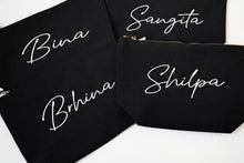 Load image into Gallery viewer, Personalized Black Accessory Bag | Custom Name Makeup & Travel Pouch