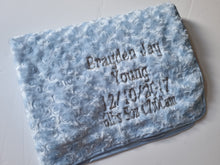 Load image into Gallery viewer, Blue full personalisation Rosebud Blanket