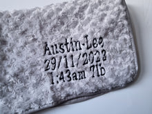 Load image into Gallery viewer, grey full personalisation Rosebud Blanket