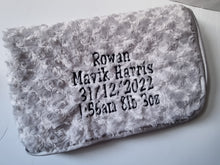 Load image into Gallery viewer, grey full personalisation Rosebud Blanket