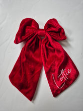 Load image into Gallery viewer, Personalised Red Velvet Bow