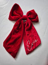 Load image into Gallery viewer, Personalised Red Velvet Bow