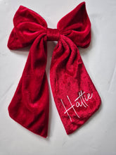 Load image into Gallery viewer, Personalised Red Velvet Bow