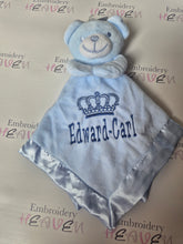 Load image into Gallery viewer, Personalised blue bear Comforter