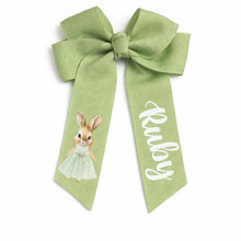 Load image into Gallery viewer, Personalised Easter Hair Bow – Bunny Name Clip