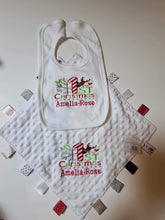 Load image into Gallery viewer, First Christmas Bib & Taggy – Personalised Keepsake Set