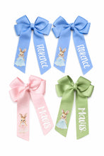 Load image into Gallery viewer, Personalised Easter Hair Bow – Bunny Name Clip