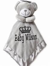 Load image into Gallery viewer, Personalised grey bear Comforter