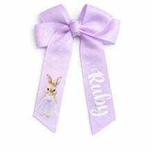 Load image into Gallery viewer, Personalised Easter Hair Bow – Bunny Name Clip