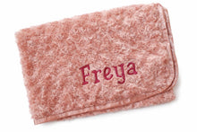 Load image into Gallery viewer, Rose Gold personalised embroidered Rosebud blanket NAME ONLY
