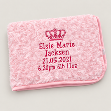 Load image into Gallery viewer, pink full personalisation Rosebud Blanket