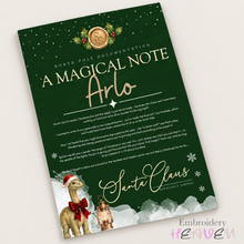 Load image into Gallery viewer, Personalised Dinosaur Letter from Santa – A4 Magical Christmas Note