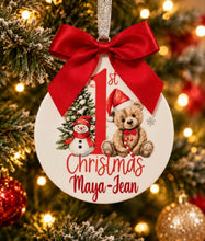 Load image into Gallery viewer, Personalised First Christmas Tree Decoration