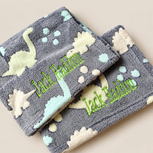 Load image into Gallery viewer, Dinosaur Personalised Blanket. NAME only