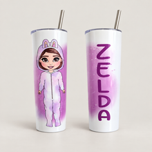 Load image into Gallery viewer, Personalised monster theme girl tumbler cup