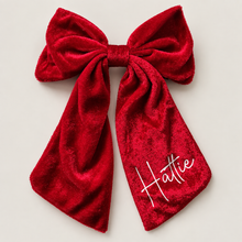 Load image into Gallery viewer, Personalised Red Velvet Bow
