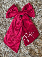 Load image into Gallery viewer, Personalised Red Velvet Bow
