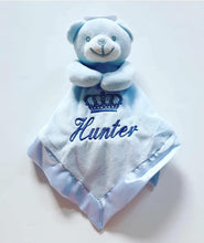 Load image into Gallery viewer, Personalised blue bear Comforter