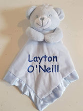 Load image into Gallery viewer, Personalised blue bear Comforter
