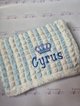 Load image into Gallery viewer, Blue & White blanket NAME ONLY