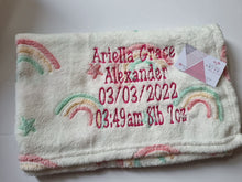 Load image into Gallery viewer, Rainbow Blanket NAME & BIRTH