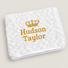 Load image into Gallery viewer, White Full Personalised Embroidered Rosebud Blanket Comforter