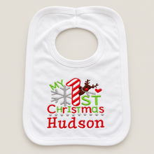 Load image into Gallery viewer, Personalised First Christmas Baby Bib