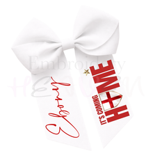 Load image into Gallery viewer, Personalised England White Hair Bow Clip- Custom Hair bow
