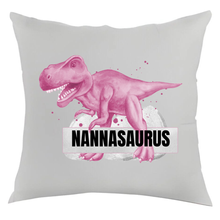 Load image into Gallery viewer, Personalized “Mamasaurus” Pink Dinosaur Pillow