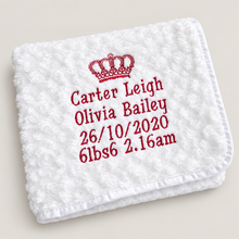 Load image into Gallery viewer, White Full Personalised Embroidered Rosebud Blanket Comforter