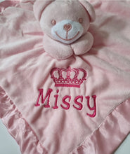 Load image into Gallery viewer, Personalised pink bear Comforter