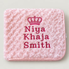 Load image into Gallery viewer, pink full personalisation Rosebud Blanket
