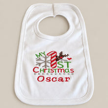 Load image into Gallery viewer, Personalised First Christmas Baby Bib