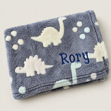 Load image into Gallery viewer, Dinosaur Personalised Blanket. NAME only