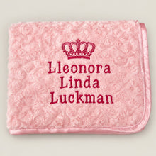 Load image into Gallery viewer, pink full personalisation Rosebud Blanket