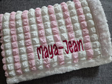 Load image into Gallery viewer, Pink & White blanket NAME ONLY