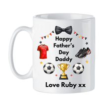 Load image into Gallery viewer, Personalised Football Father’s Day Mug – Custom Dad Football Fan Gift
