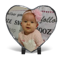 Load image into Gallery viewer, Heart Personalised Slate Photo memory gift