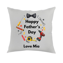 Load image into Gallery viewer, Personalised DIY Tools Father’s Day Cushion – Custom Daddy Gift Pillow