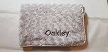 Load image into Gallery viewer, Grey Rosebud blanket NAME ONLY