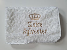 Load image into Gallery viewer, white full personalisation Rosebud Blanket
