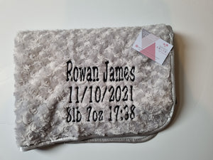 grey full personalisation Rosebud Blanket
