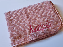 Load image into Gallery viewer, Rose Gold Rosebud blanket NAME ONLY
