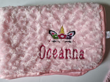 Load image into Gallery viewer, Embroidered Unicorn blanket
