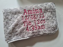 Load image into Gallery viewer, grey full personalisation Rosebud Blanket

