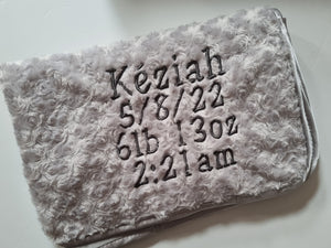 grey full personalisation Rosebud Blanket