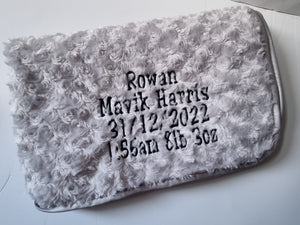 grey full personalisation Rosebud Blanket