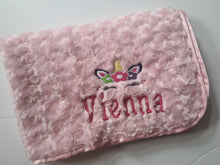 Load image into Gallery viewer, Embroidered Unicorn blanket
